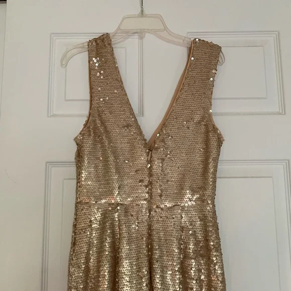 Lulu’s Blush Pink Sequins Long Maxi Dress Wedding Formal Tank Sleeveless - Picture 4 of 8